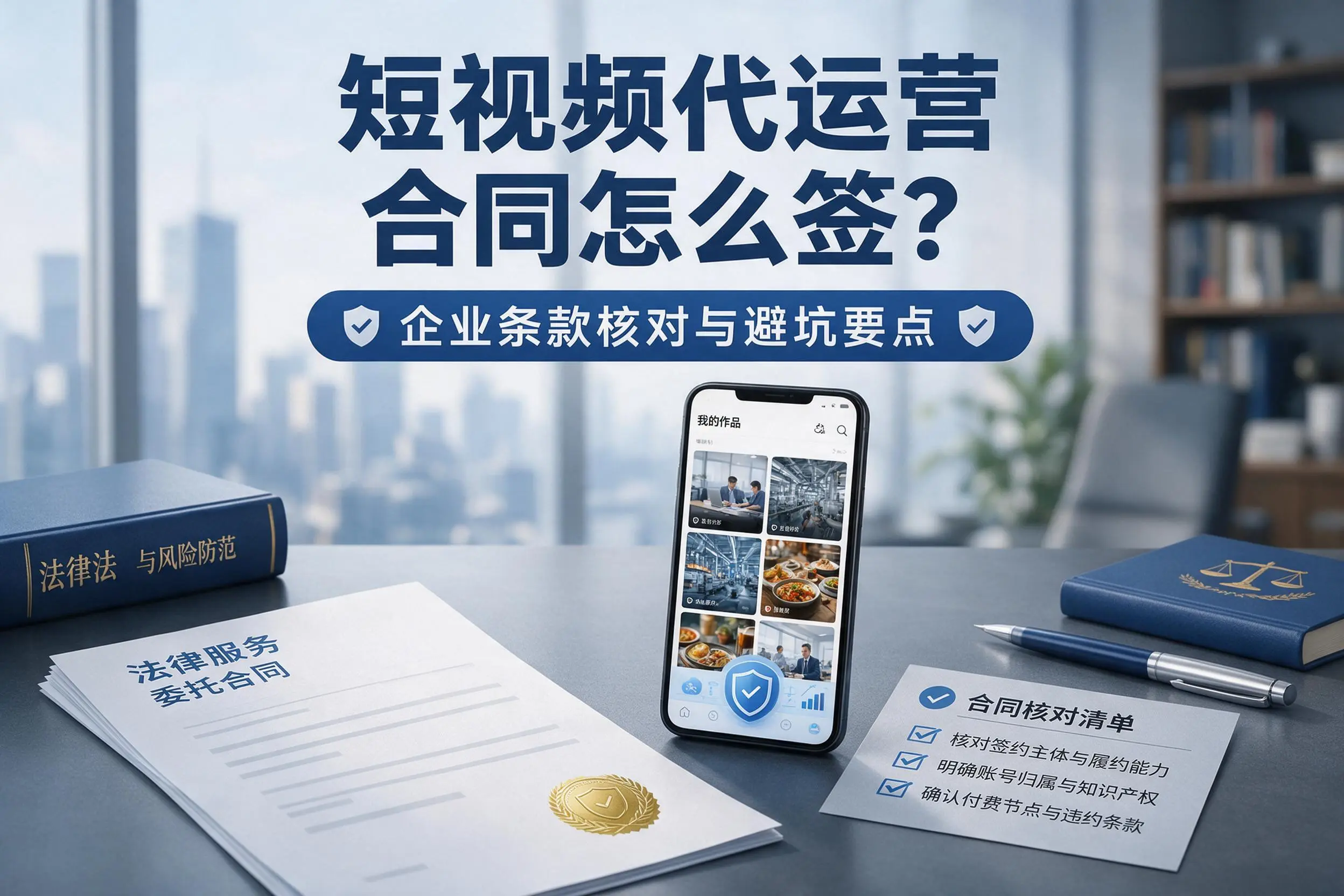 短视频代运营合同怎么签?宁德企业条款核对与避坑要点