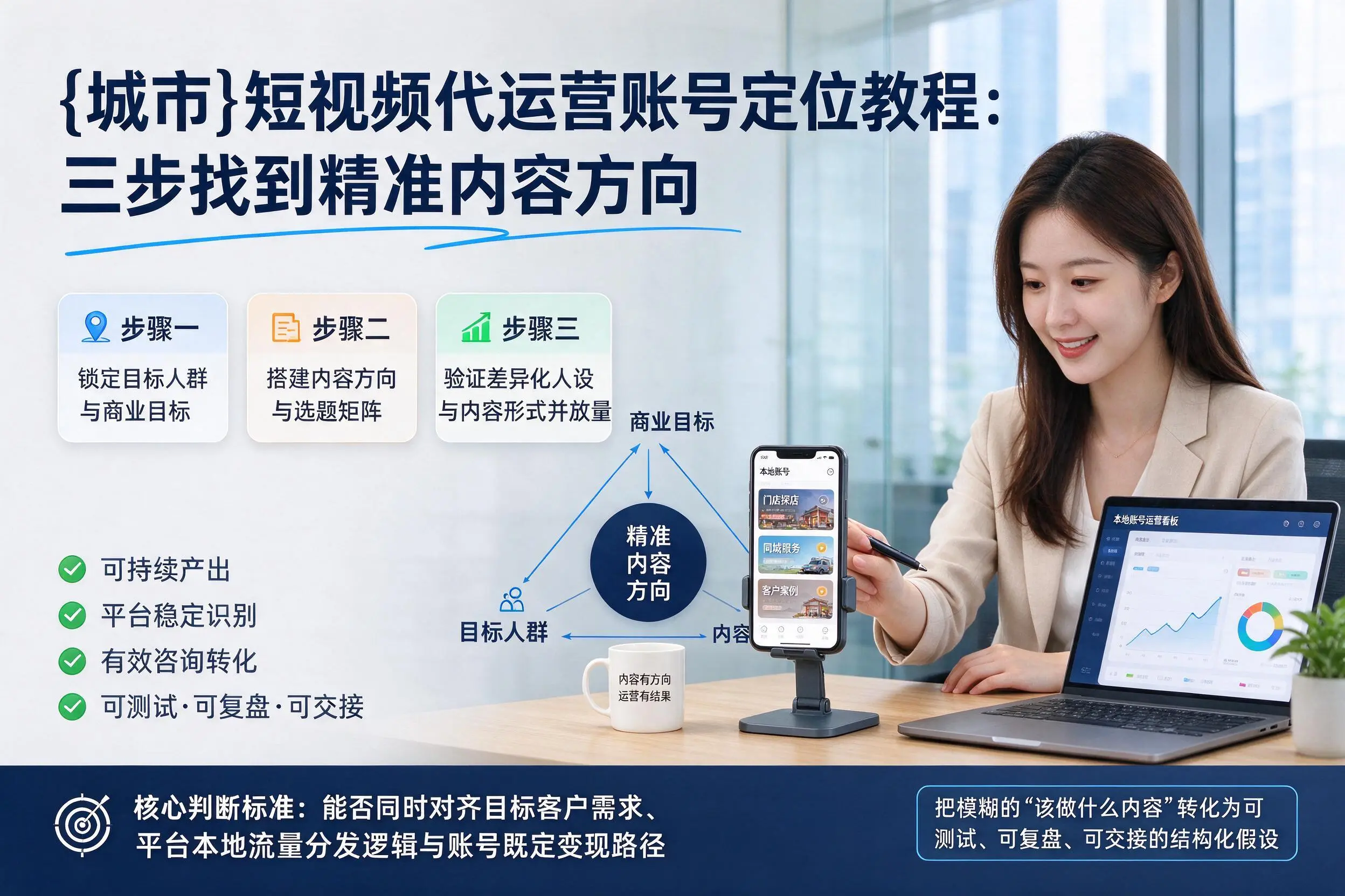宁德短视频代运营账号定位教程:三步找到精准内容方向