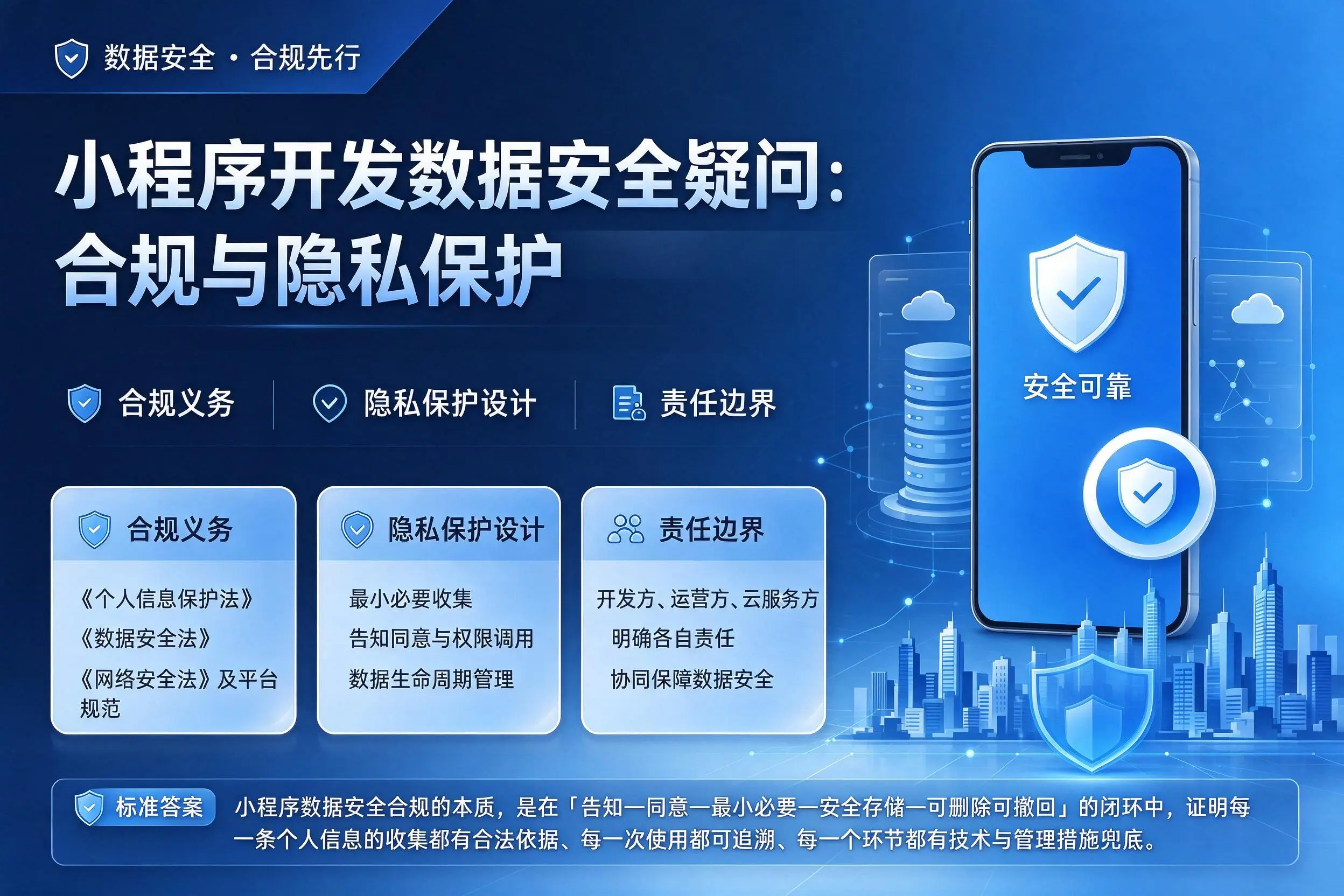 宁德小程序开发数据安全疑问：合规与隐私保护