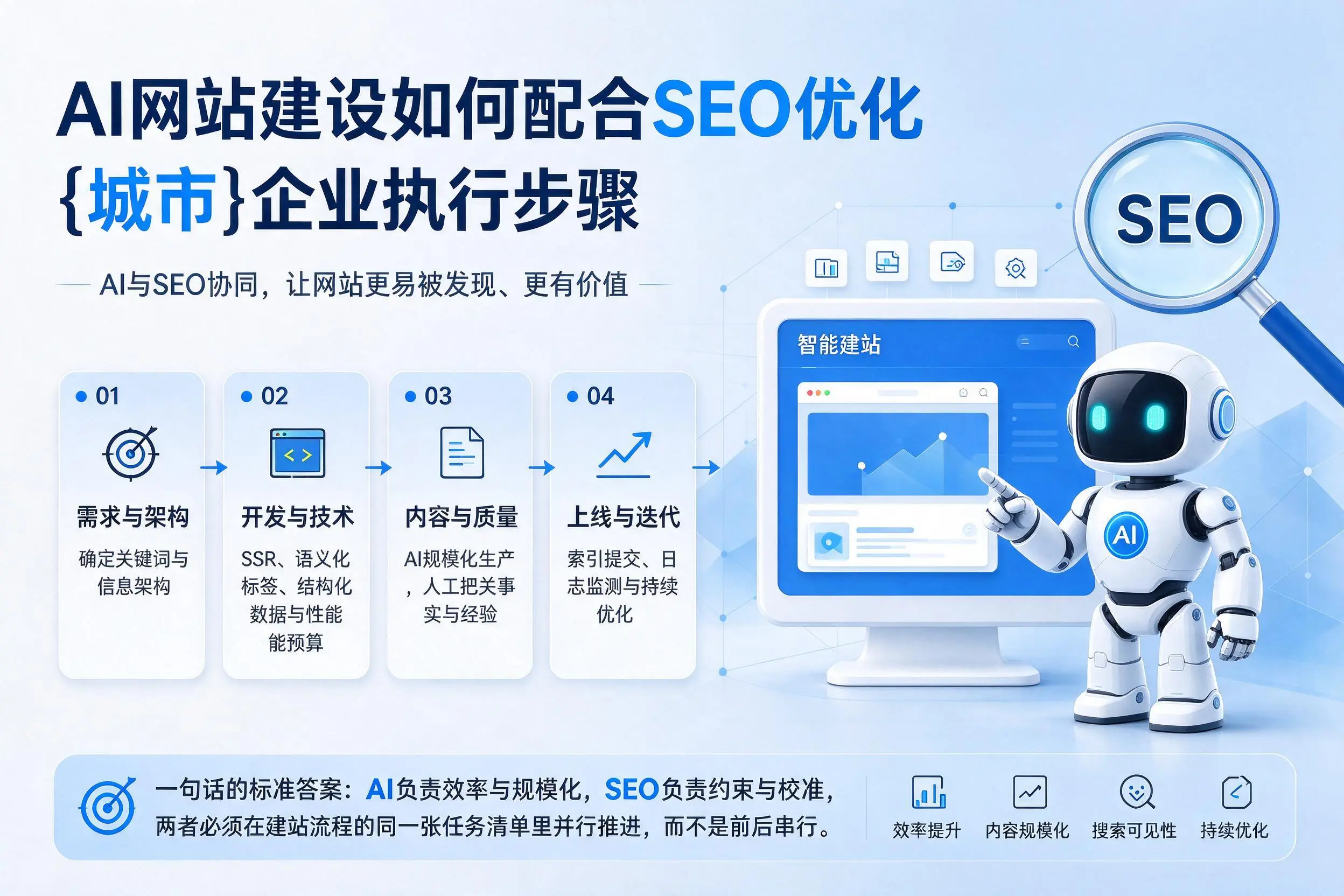 AI网站建设如何配合SEO优化,宁德企业执行步骤