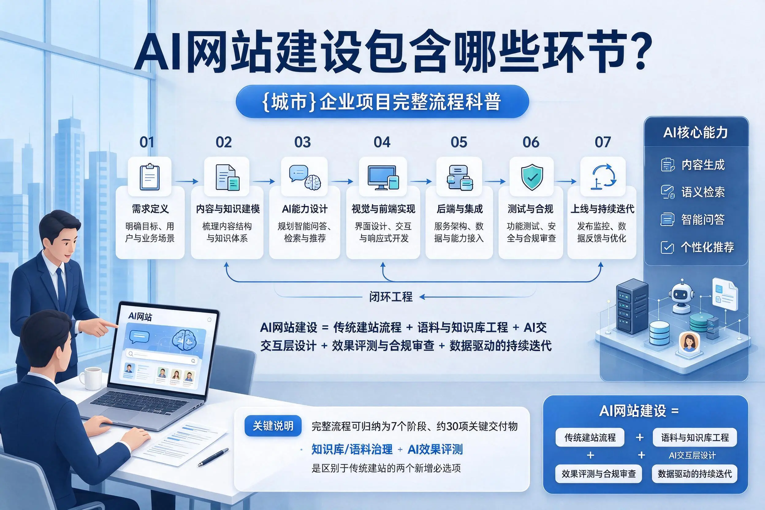 AI网站建设包含哪些环节?宁德企业项目完整流程科普