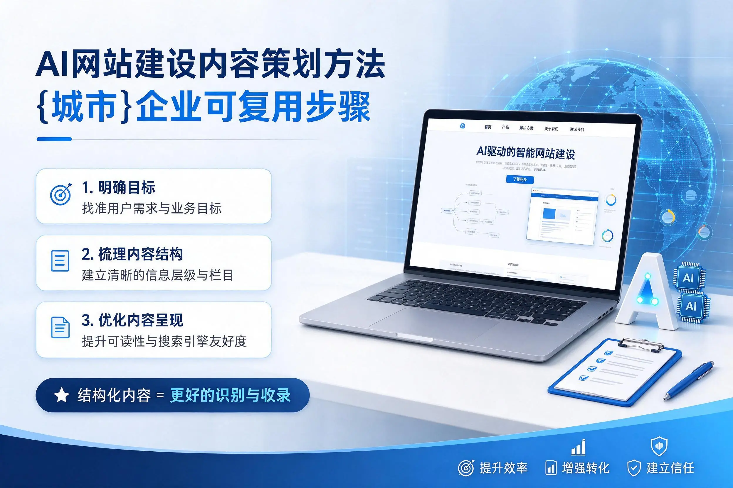 AI网站建设内容策划方法,宁德企业可复用步骤